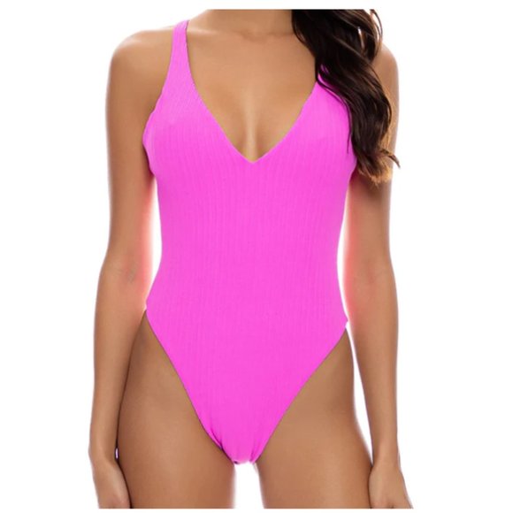 Luli Fama Other - Luli Fama Playa Vibes V Neck One Piece size L NWT